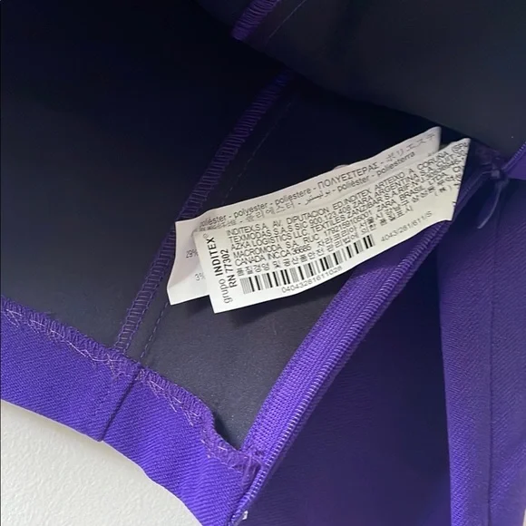 Zara Purple Crop Top Long Sleeve Fitted Crop Blouse - Picture 8 of 8